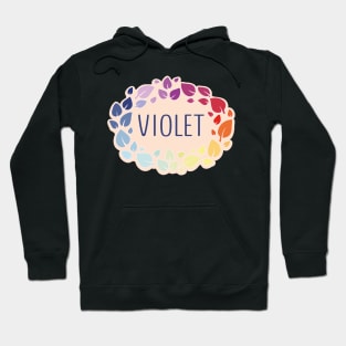 Violet name with colorful leaves Hoodie